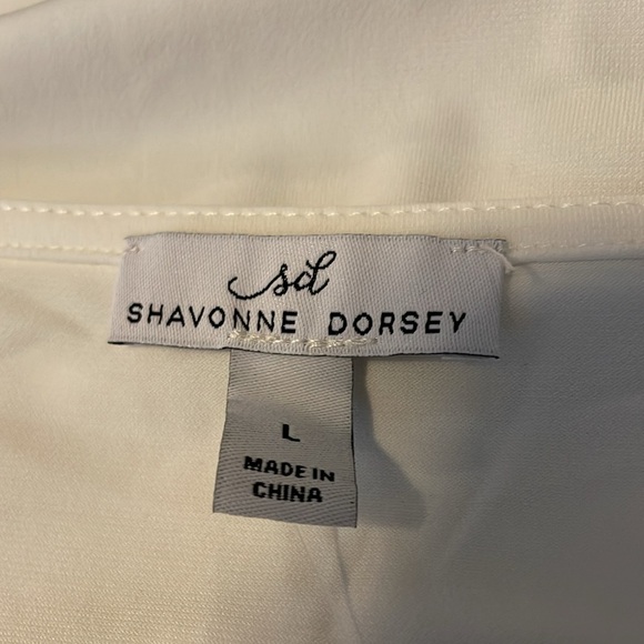 SHAVONNE  DORSEY Square Neck with Puff Sleeves Top, Women’s L, White - Picture 8 of 9